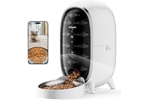 DUDUPET Automatic Cat Feeder with Camera,1080P HD Video with Night Vision,Timed Cat Feeder,Cat Food Dispenser for Cats and Dogs,2-Way Audio,Dispenser Battery-Operated with 180-Day Battery, 10 Meals Per Day