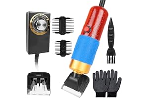 QMEEKI Tufting Carpet Trimmer-Low Noise Rug Trimmer,Rug Trimmer for Tufting, Electric Carpet Trimmer with Replacement Head and Gloves, Rug Making kit for Tufting Carpet Rug Clean and Dog Grooming(200W)