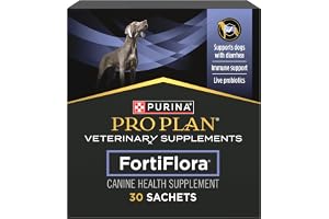 Purina Pro Plan Veterinary Supplements FortiFlora Dog Probiotic Supplement | FortiFlora Probiotic Supplement with strain of probiotics promotes intestinal health and can help management of diarrhea