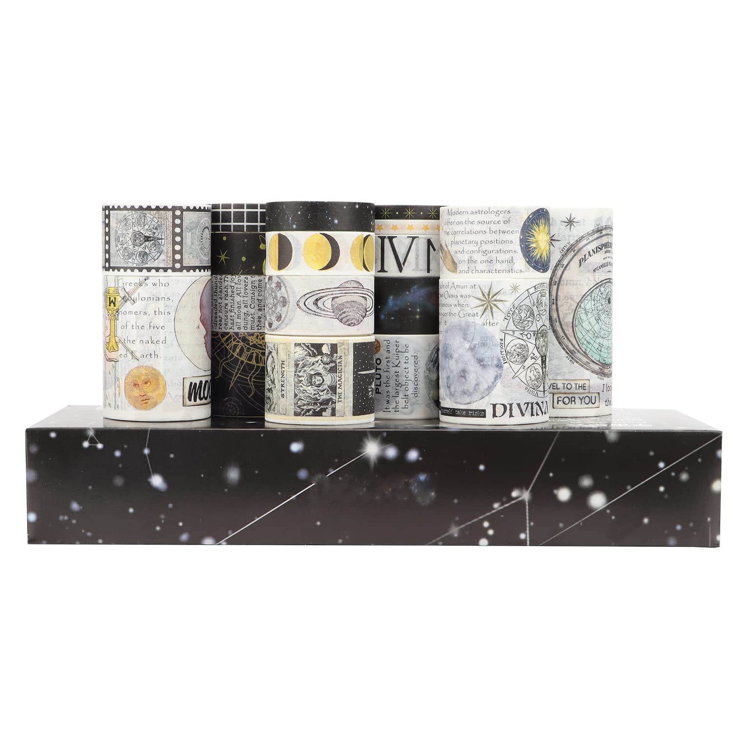 LGEGE 18 Rolls Vintage Washi Tape Set,75/50/30/25/20/15/10/5 mm Wide,Elegant Life Theme,Downtown Alley Cottage Garden Antique Letter Swan Song,Retro Masking Tape Décor for Scrapbook,DIY Craft (2m)