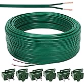 100FT SPT-1 Christmas Electrical Wire with 6pcs Vampire Plugs,18 Gauge Wire 2 Conductor Electrical Wire,18/2 Low Voltage Wire