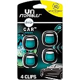 Febreze Unstopables Car Odor-Fighting Car Freshener Vent Clip Fresh Scent, 07 oz. Car Vent Clip, Pack of 4