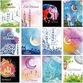 Fancy Land 12PCS Ramadan Cards with Envelopes Eid Religious Holiday Greeting Cards