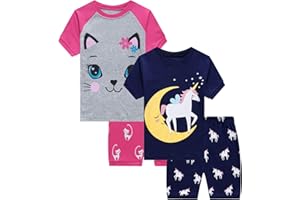 Dolphin&Fish Little Girls Cotton Short Pajamas Summer Kids Clothes Toddler Toddler Pjs Sets