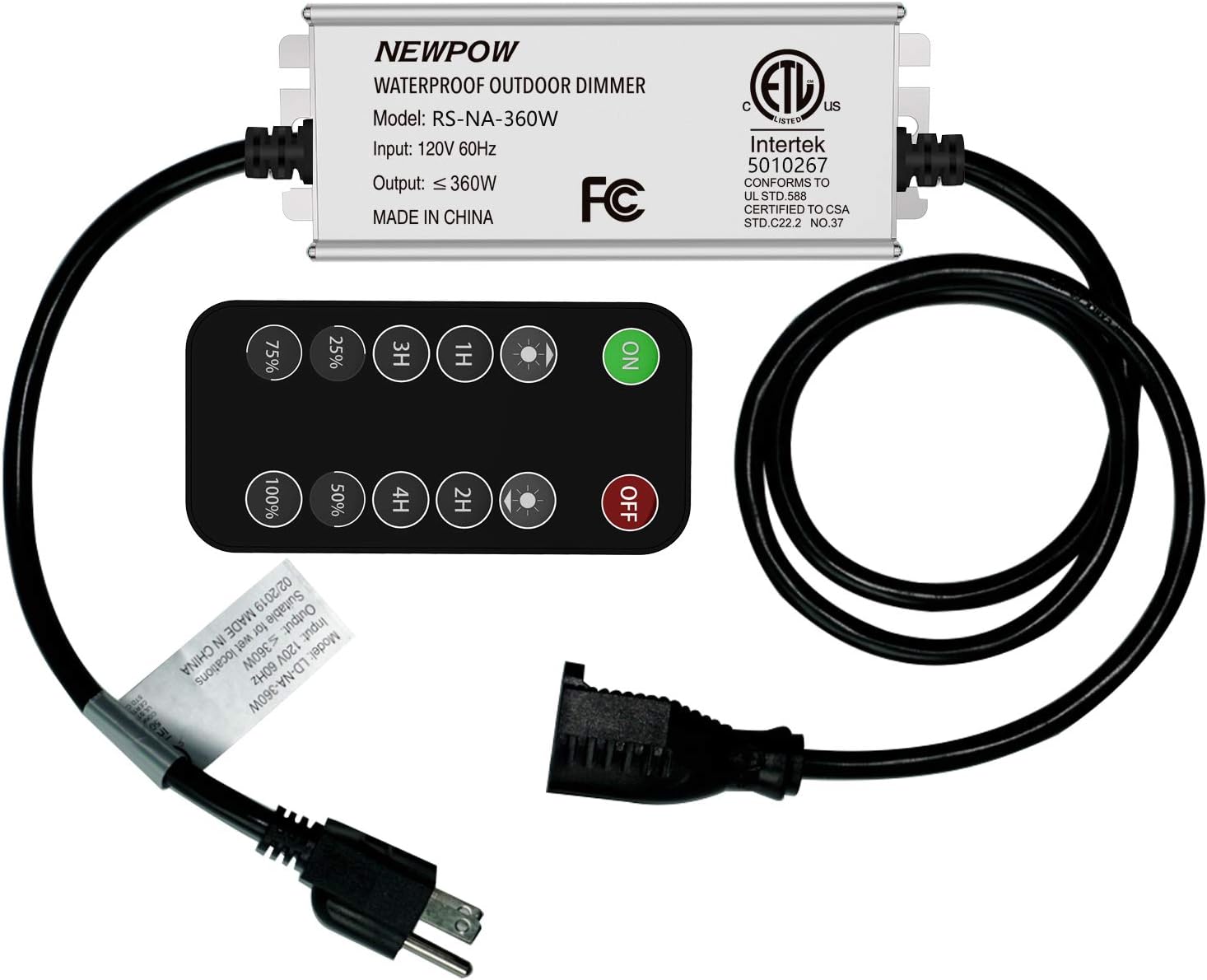 Outdoor Dimmer for Outdoor String Lights, IP67 Waterproof, 360Watts