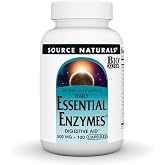 Source Naturals Daily Essential Enzymes, 500 mg - 120 Capsules | Bio-Aligned Digestive Aid Support for Digestion, Gas, Constipation &amp; Bloating Relief*