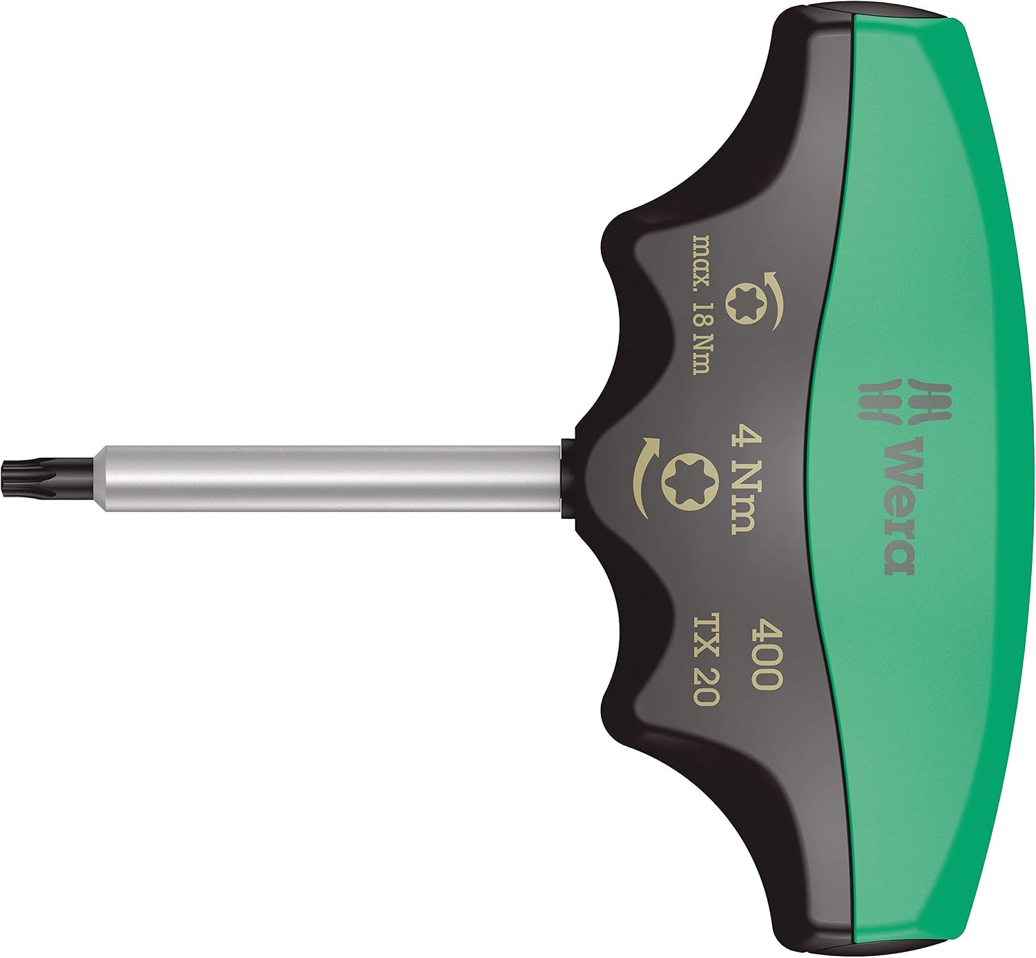 Wera 400 TORX® pre-Set Torque Indicator, TX 20x60, 4Nm, 05005090001, Schwarz, Grün, TX 20, 4.0 Nm