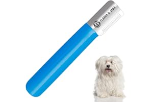 FLAMIA & JABZ Stripping Knife for Dogs, Right Handed, Stainless Steel with Plastic Grip (Medium)