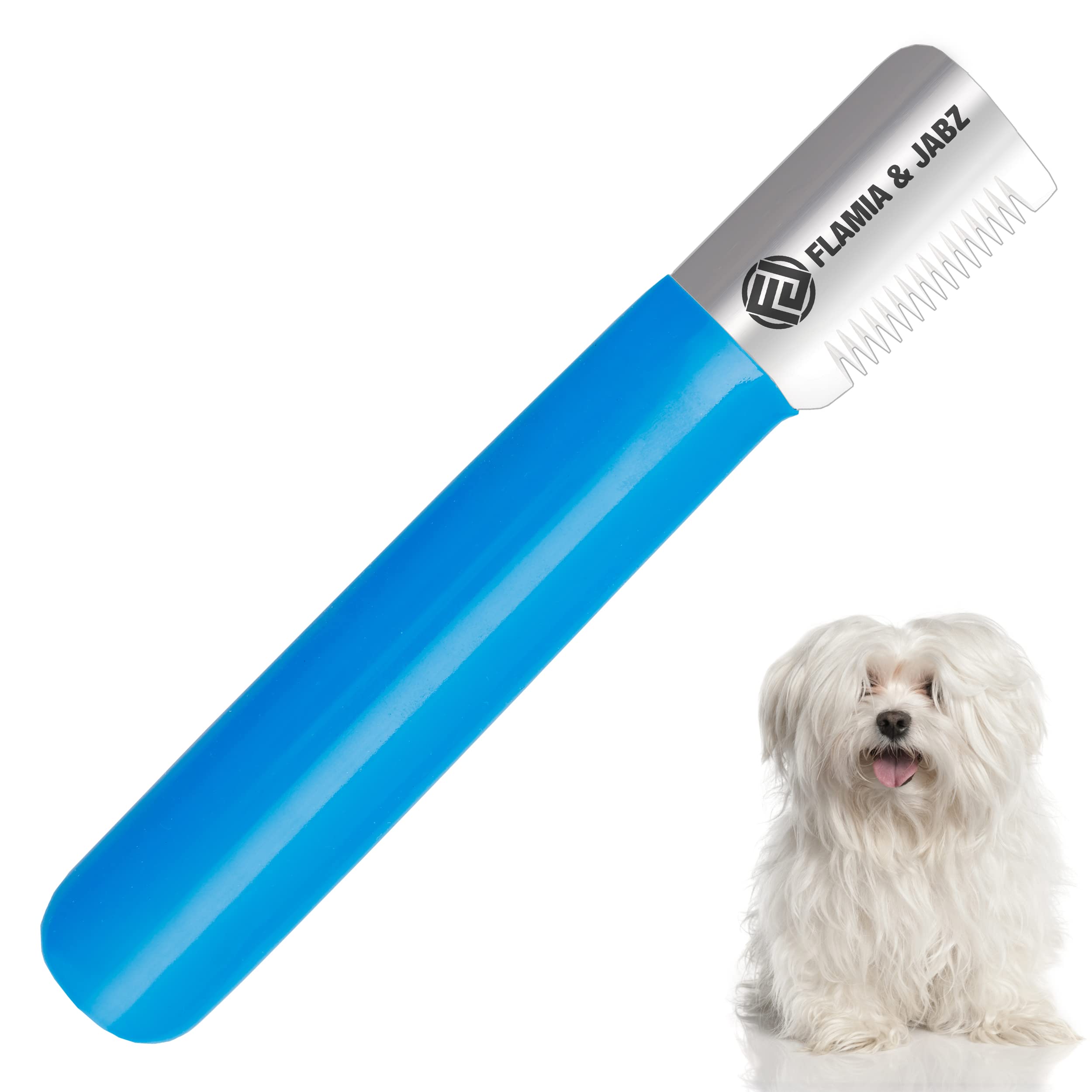 FLAMIA & JABZ Stripping Knife for dogs, Right handed, Stainless Steel with Plastic grip (Medium)