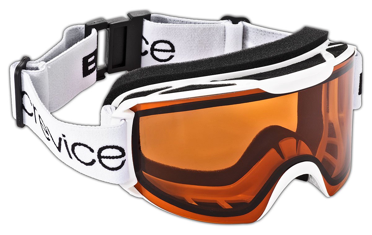 Black Crevice Adult's Ski Goggles, Unisex, Skibrille, Weiß/Orange, One Size