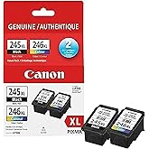 Canon Genuine Ink Cartridges PG-245XL Black/CL-246XL Colour, High-Yield Value Pack (2 Count), Original Canon Printer Ink for 
