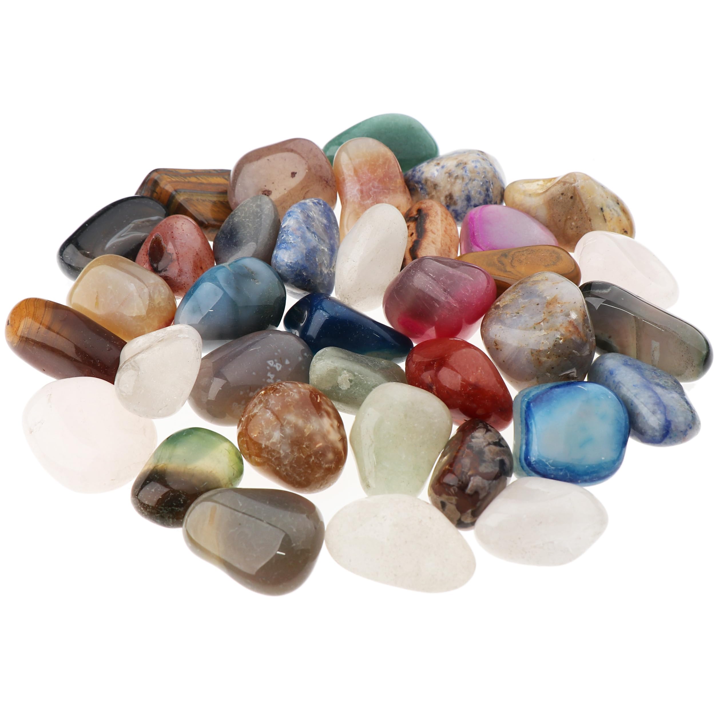 NKlaus 900 g Tumbled Stones Multi Mix 35-40 mm Healing Stones Gemstones Gemstone Decoration 14704