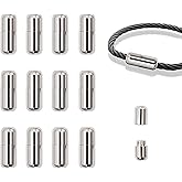 12 Pcs Breakaway Stainless Steel Clasps for Necklaces, Durable Safe Clasp Bead Barrel Connectors Buckle for DIY Jewelry Making Bracelet, Break Away Silver Clasp for 2mm Lanyard