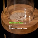 IMEEA Walnut Incense Holder with Glass Ash Catcher for Meditation view 2