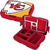 FOCO NFL Unisex-Adult Officially Licensed 2-Tone Big Logo Team Color Football Leak Proof 5 Compartment Bento Lunch Box - Kansas City Chiefs