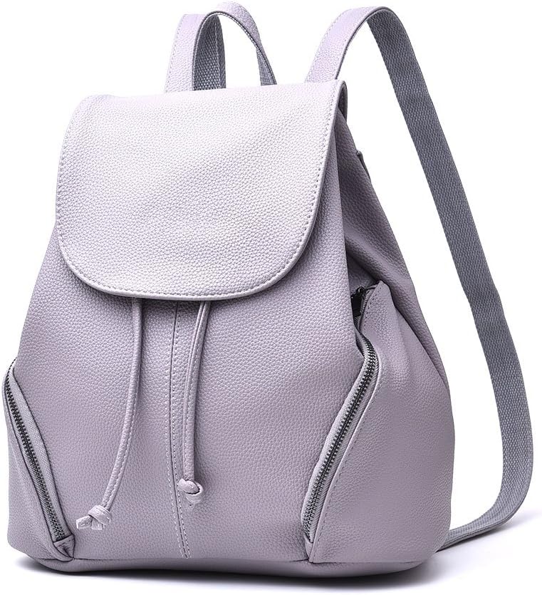CARQI Leather School Backpack Waterproof Casual Daypack for Women Girls Ladies, 13” X 4.7” x 16.4”