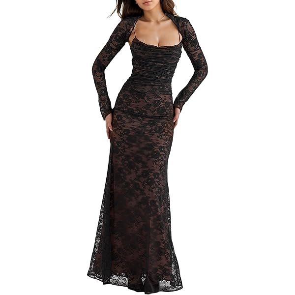 knee length dresses for ladies Good Life Lace Maxi Dress in White main image 1