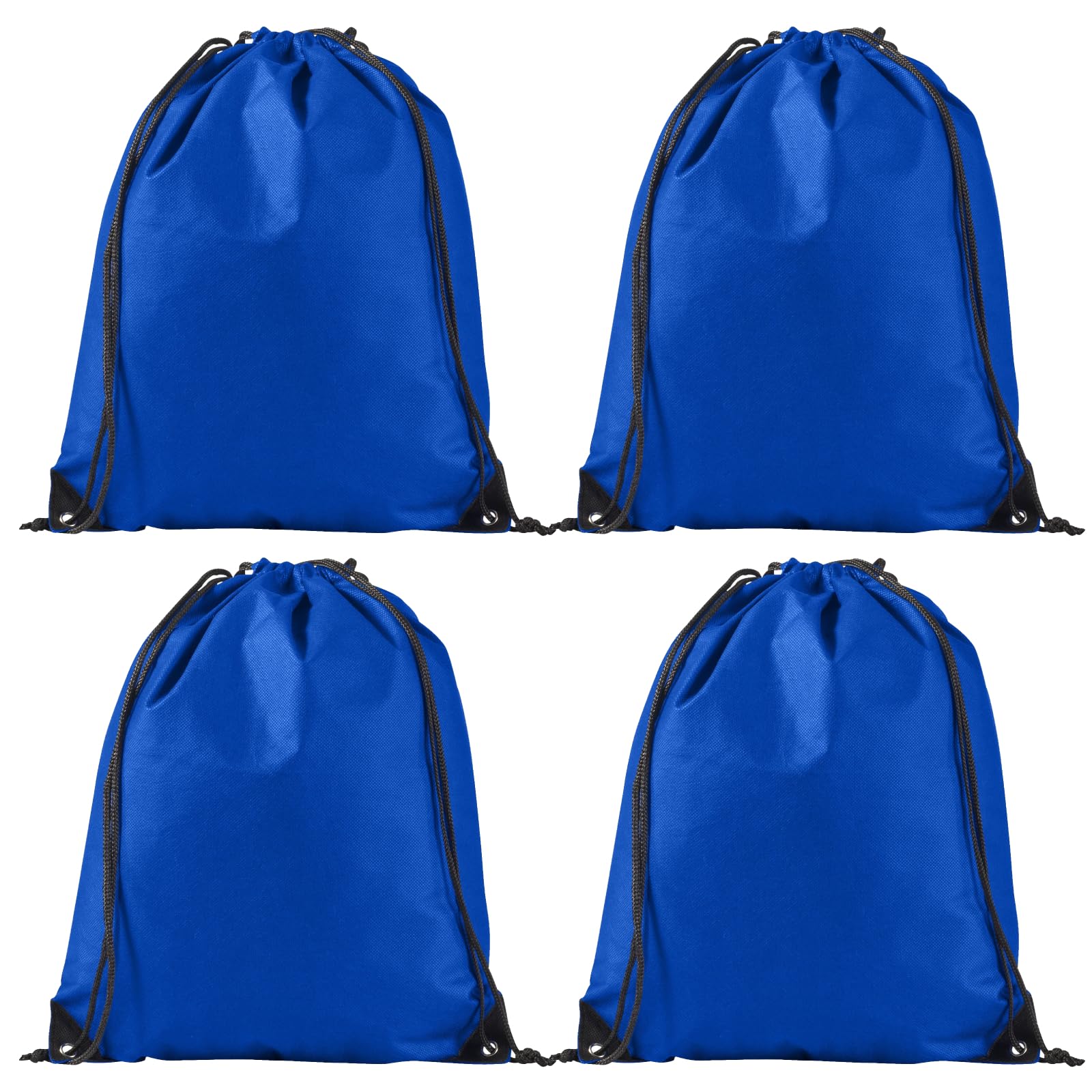TROTH Unisex Drawstring Gym Bags, String Trainer Bag, Personalized Drawstring Bag Suitable for Sports, School Kids PE, Gym, Travel, Swimming, and Various Activities (4 Pack, Blue)