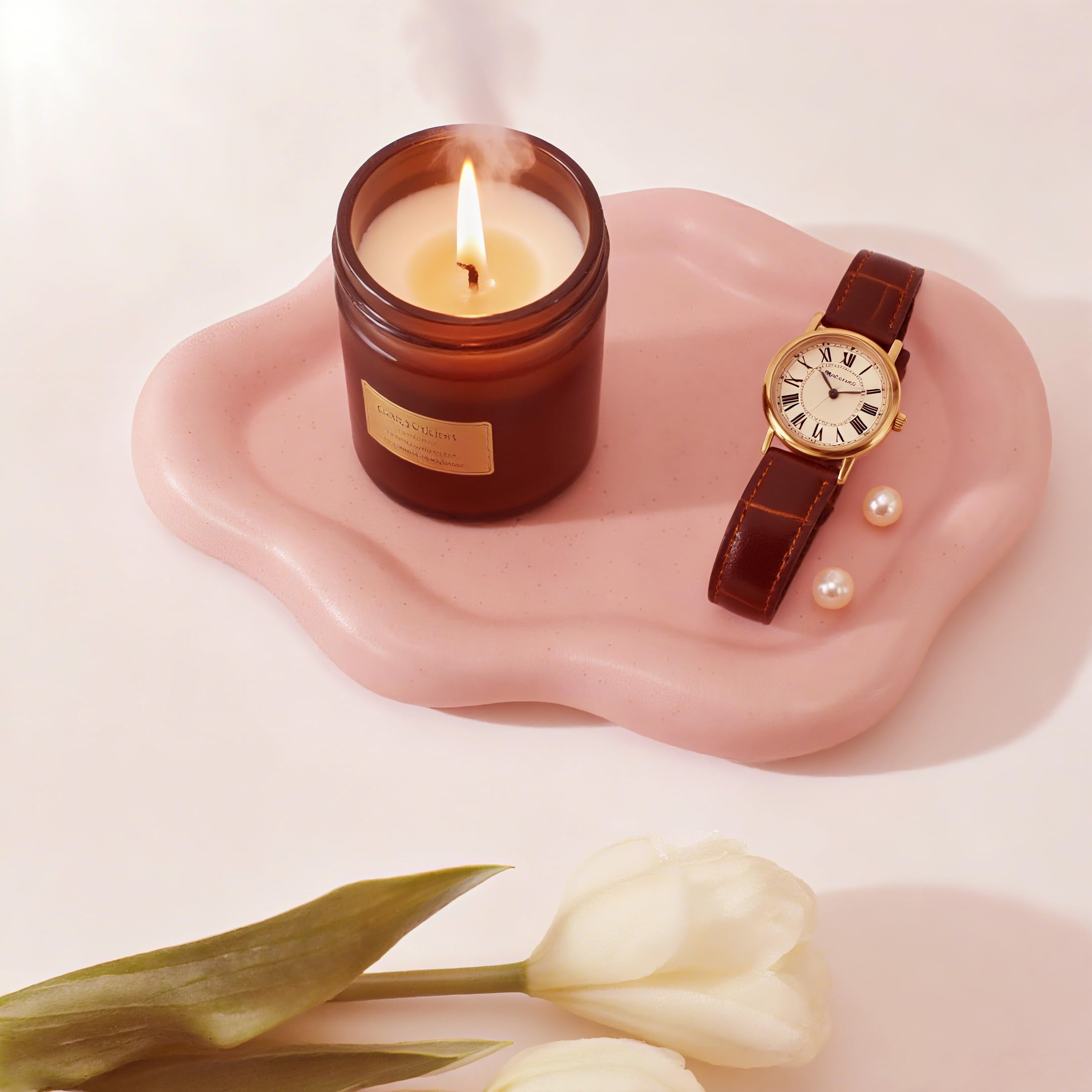 Ceramic Jewelry Dish for Women, Jewelry Tray Trinket Dish Vanity Tray, Cloud Ceramic Plate, Watch Keys Tray Ring Dish Holder for Mother's Day/Christmas/Thanksgiving/BirthdayGift, Matte Pink