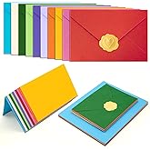 Nufiwra 30 Pack A7 Colorful Envelopes and 4x6 Blank Cards with Gold Stickers, Heavy Folded Cardstock and Envelopes for Invitations, Wedding, Birthday Party, Baby Showers, Business & Greeting Cards