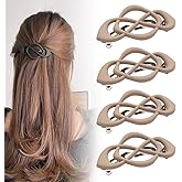 4 Pack Vintage French Barrette Hair Clips, 2025 New Hair Accessories for Women, Strong Hold No Slip Styling (Beige)