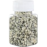 QQUUAYY Hair Extensions Beads 5mm Silicone Lined Micro Links Beads for Hair Extensions 1000Pcs （beige）