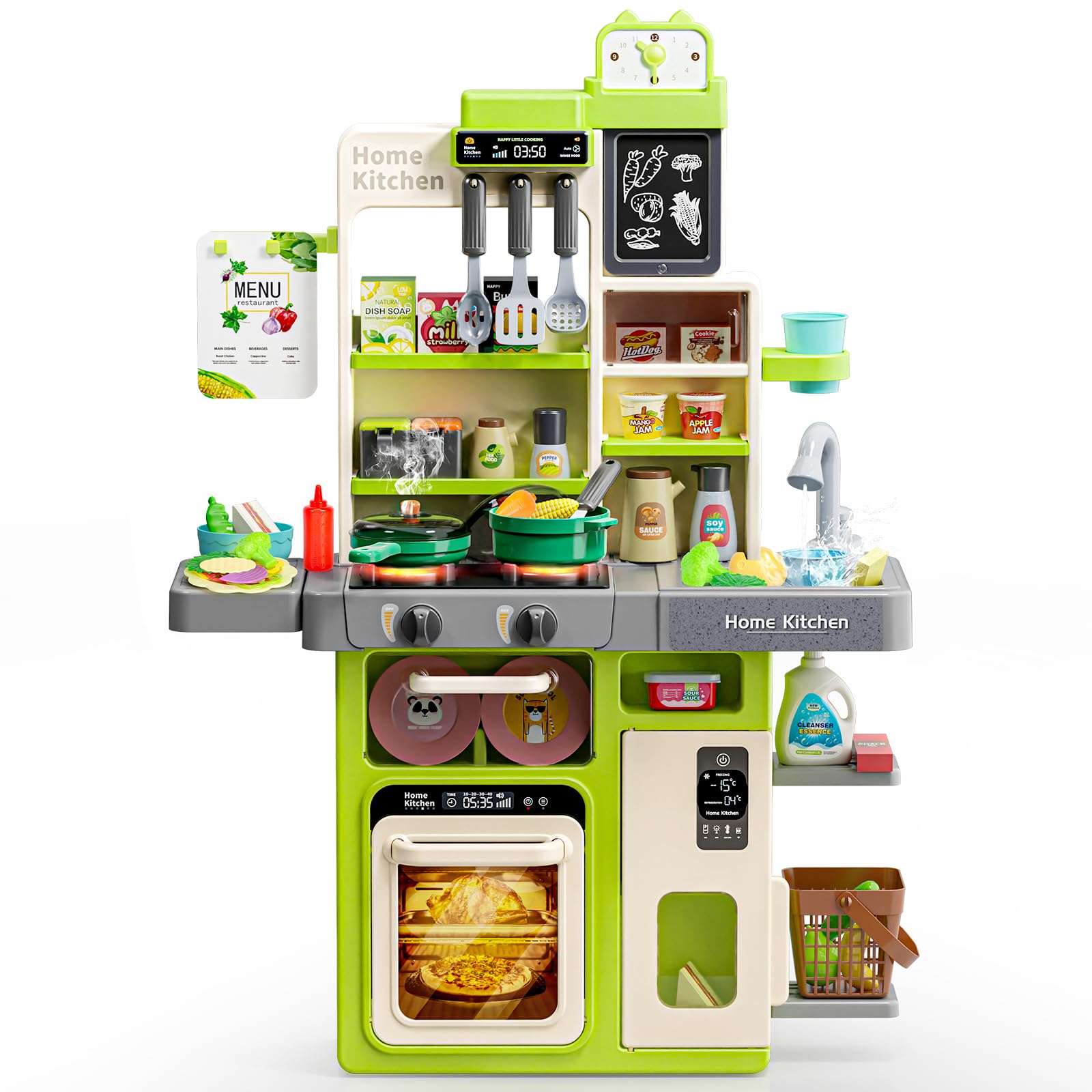 Photo 1 of **DAMAGED AND MISSING PARTS**
Letapapa Kids Play Kitchen Set, Kitchen Toys with Realistic Sound & Light, Cooking Stove, Sink, Play Food and Kitchen Accessories, Kitchen Playset Gifts for Toddlers Girls Boys