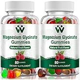 WACHRAY Magnesium Glycinate Gummies 400 Mg, Sugar-Free Magnesium Gummies for Kids and Adults with L-Threonate, Calcium & Vitamins B6+D3, Mixed Fruit Flavors, 160 Count