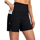 G Gradual Women's 5" High Waisted Swim Board Shorts with Phone Pockets UPF 50+ Quick Dry Beach Shorts for Women with Liner