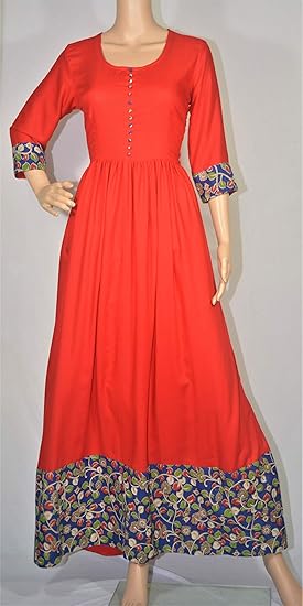 long frocks kalamkari