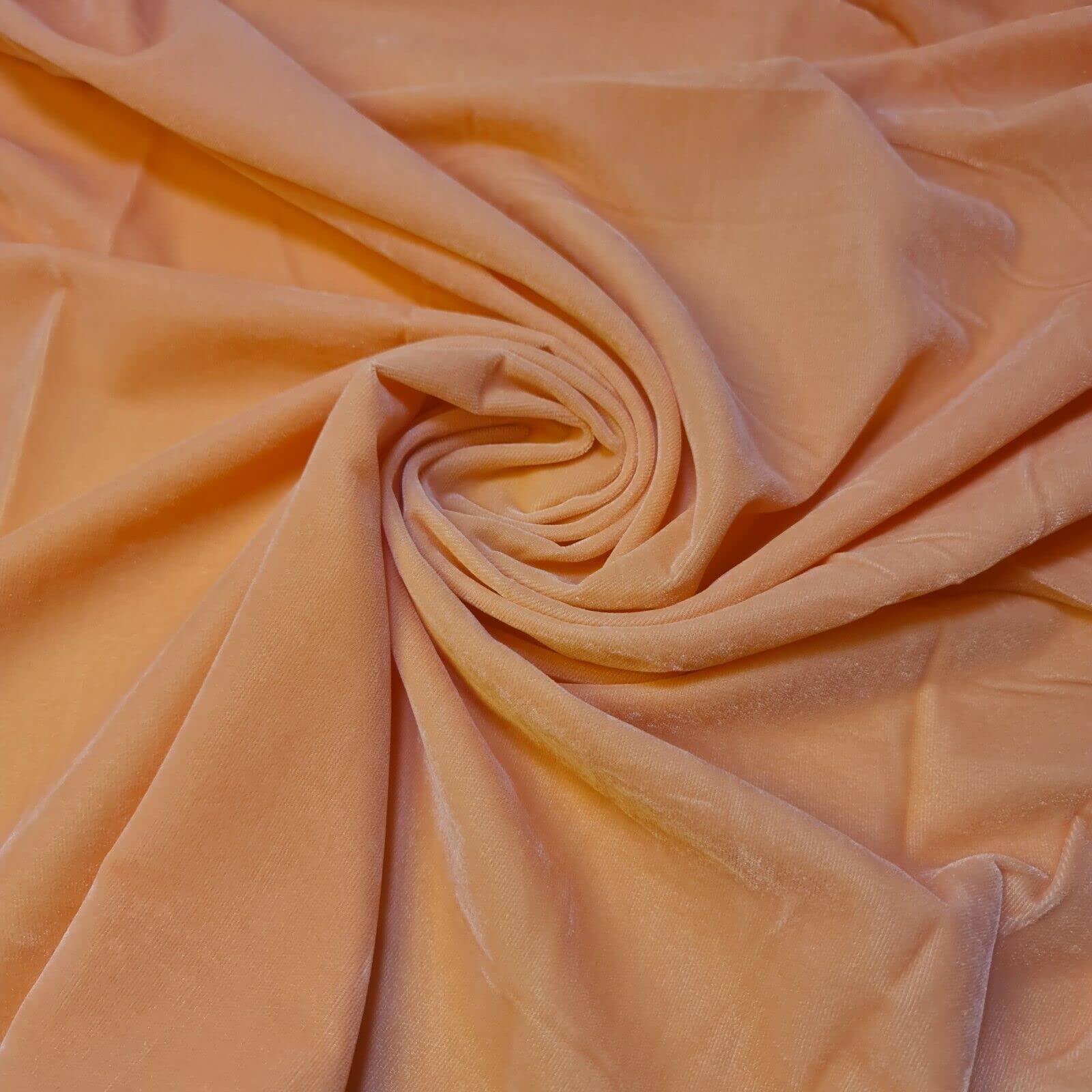 Three Crown Velvet Fabric Soft Strong Material - Home Decor, Curtains, Upholstery, Dress - 112cm Wide (Salmon, 1 Meter)