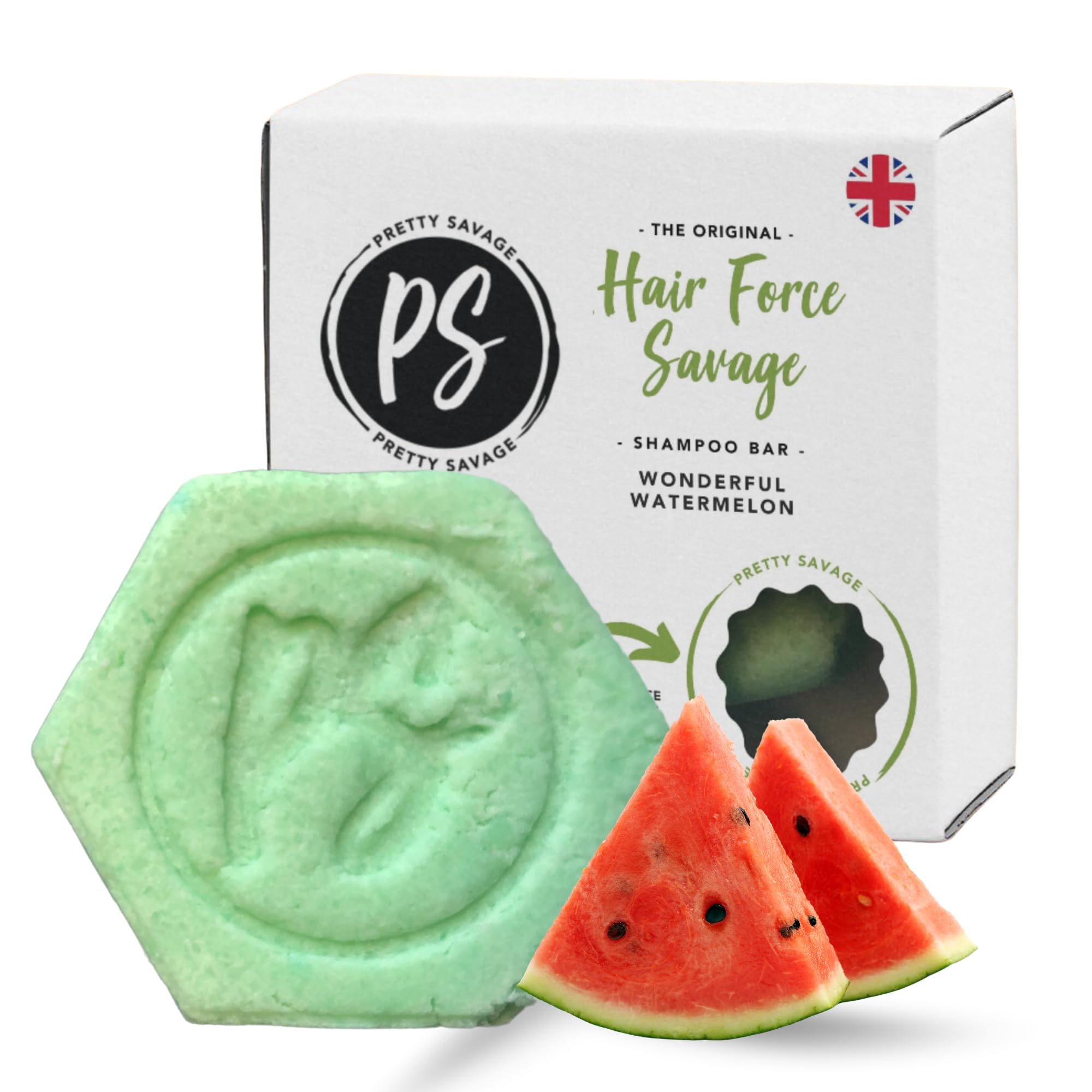 Pretty Savage Vegan Friendly Shampoo Bar Hair Force Savage 75g Fresh Watermelon Fragrance