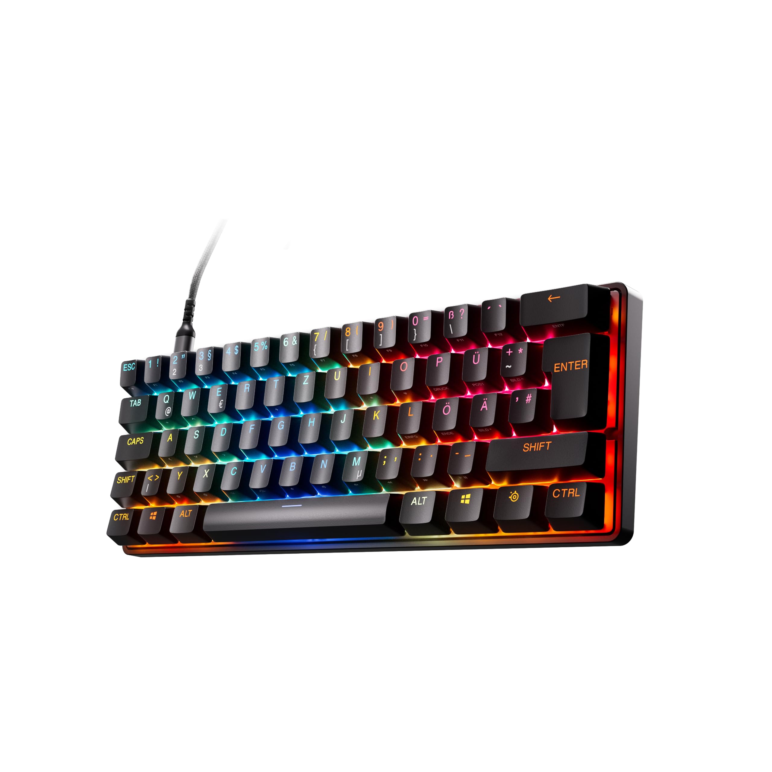 SteelSeries Apex Pro Mini Gen 3 Gaming Tastatur 60 Prozent - Hall Effect Switches OmniPoint 3.0 - Anpassbarer Auslösebereich - GG Quickset - Rapid Trigger - Rapid Tap-SOCD - DE Layout QWERTZ