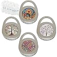 ROFLYER 4Pcs Various Designed Purse Hanger Table Hook with Pouch (Mandala Tree of Life)