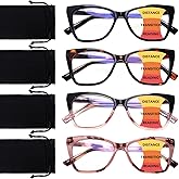 BONCAMOR Blue Light Blocking Progressive Multifocus Reading Glasses for Women Stylish Multifocus Readers with Spring Hinges