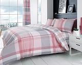 GC GAVENO CAVAILIA Checkered Duvet Cover Set Double Blush Pink