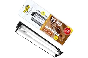ReptiKing Upgraded T5 UVB Reptile Light, 10.0 UVB 8W German Made Fluorescent Lamp and Fixture Kit, for Desert-Dwelling Reptiles, Bearded Dragon,Tortoise, Snake, Strip Linear UVB Lamp Bulb