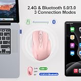TECKNET Bluetooth Mouse Tri-Mode 4800DPI Rechargeable 6 Buttons Silent view 3