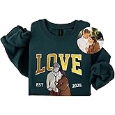 Husenic Custom Photo Embroidered Sweatshirts， Personalized Valentines Day Gifts for Boyfriend, Girlfriend