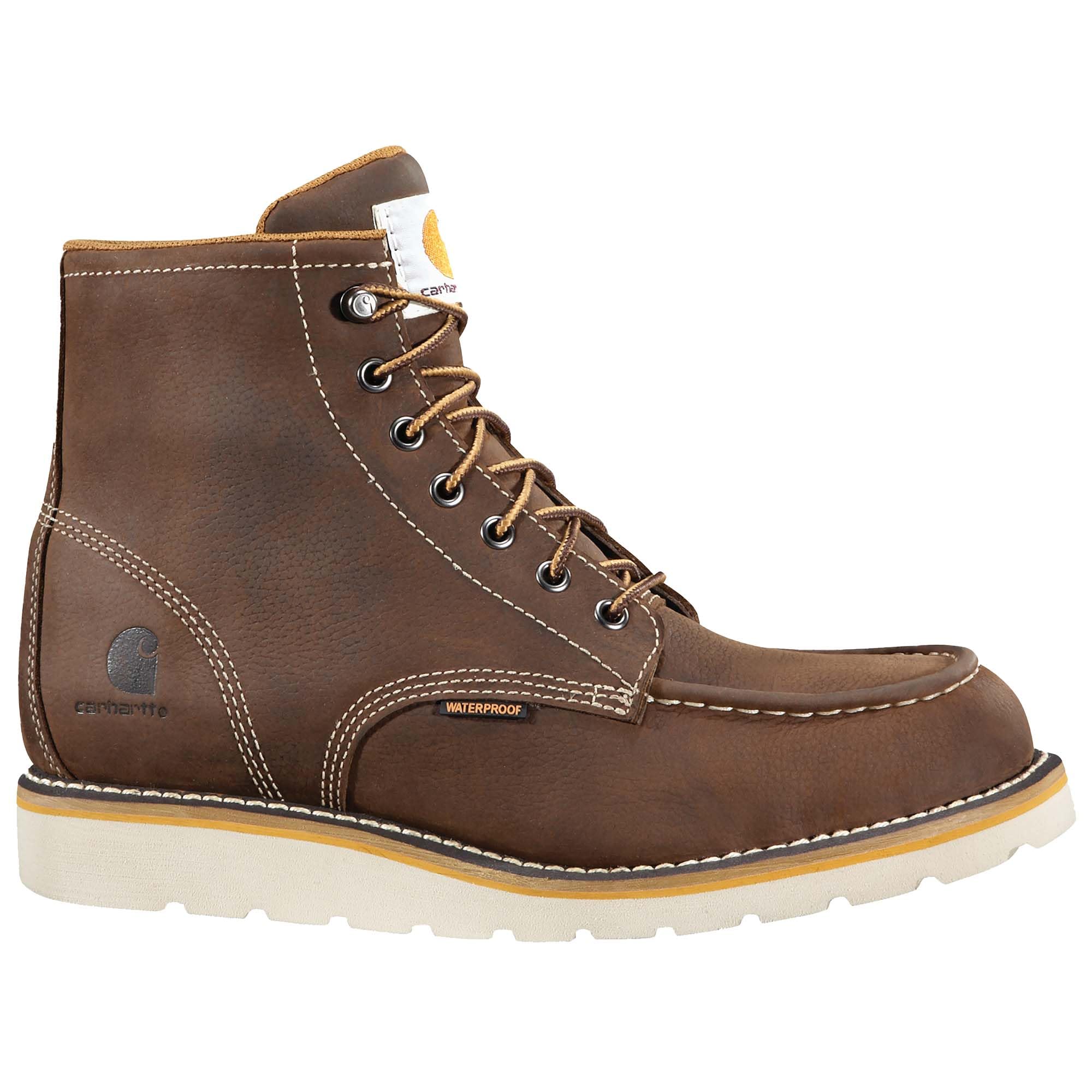 Photo 1 of ****USED AND DIRTY*** Carhartt Men's Waterproof 6" Moc Steel Toe Wedge Work Boot, Dark Brown Oil Tanned - 9.5 M