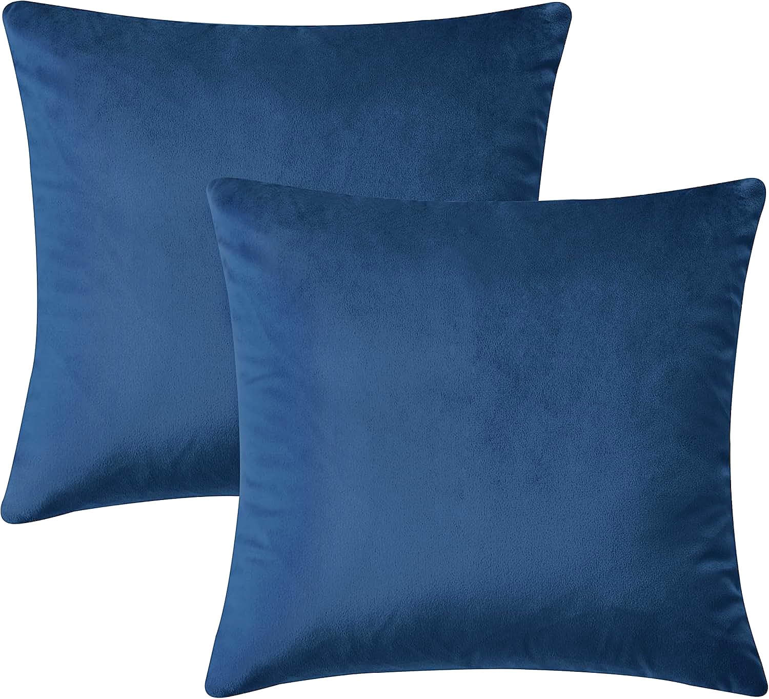 Hafaa Cushion Covers 45 x 45 cm (Pack of 2) - Crushed Velvet Square Throw Pillow Cases - Decorative Navy Cushions Cover 18x18 Inch for Sofa/Couch Living Room (18x18 Inches)