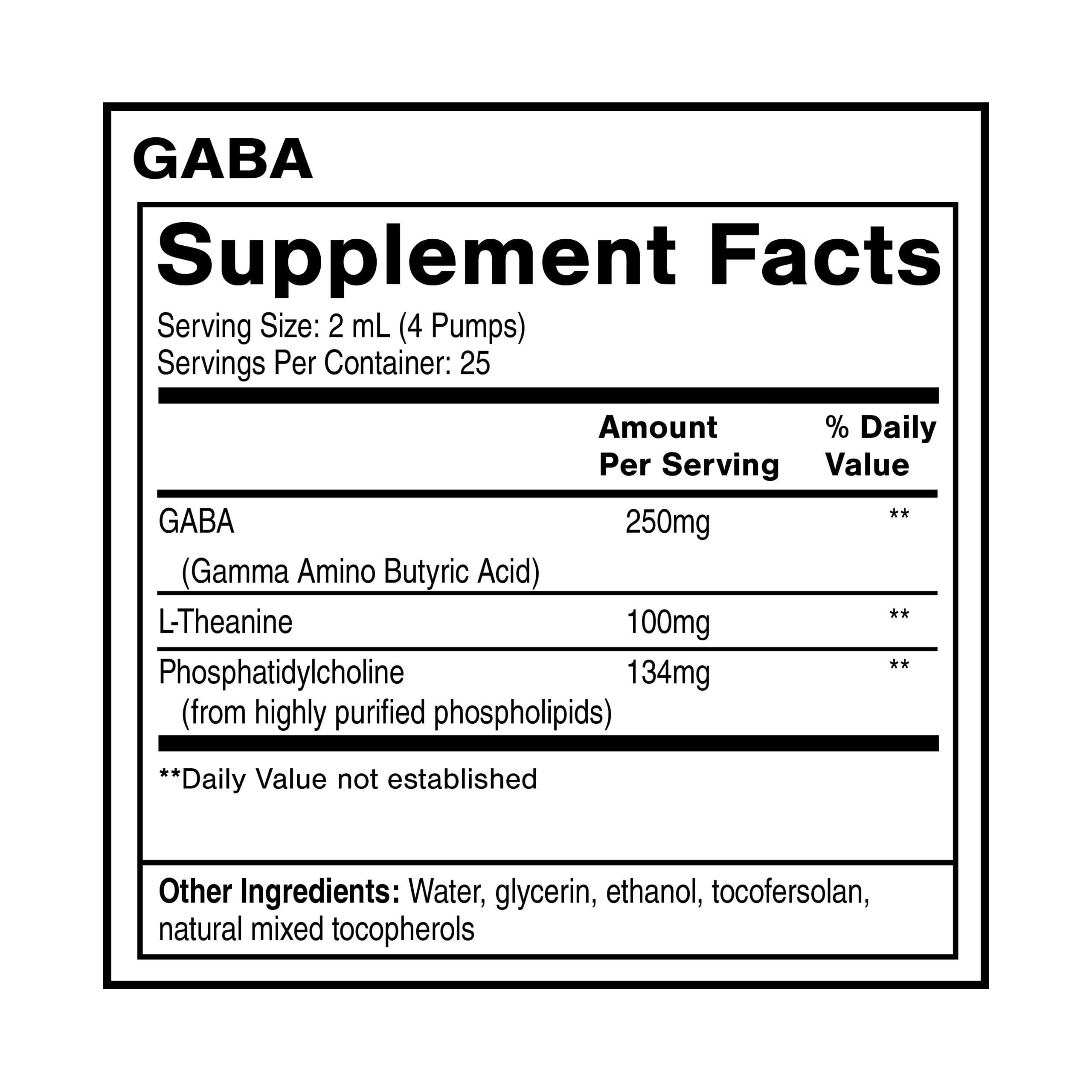 Quicksilver Scientific Liposomal GABA + L Theanine - Calm, Stress Response & Brain Support - Bioavailable GABA Supplement with L Theanine 100mg (1.7oz/50ml)