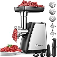 AAOBOSI Meat Grinder, 3-in-1 Meat Grinder Electric [2800W Max] with 2 Blades,4 Plates,Sausage Stuffer,Kubbe Kit, for Home Kit