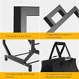 Mutool Firewood Rack with Canvas Carrier, Heavy Duty Log Holder, Black view 4