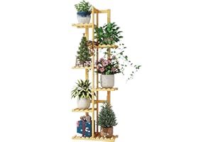 Bamworld Bamboo Plant Stand Indoor 6 Tiered Plant Shelf Outdoor Corner Plant Rack for Multiple Plants Flower Stand Plant Hold