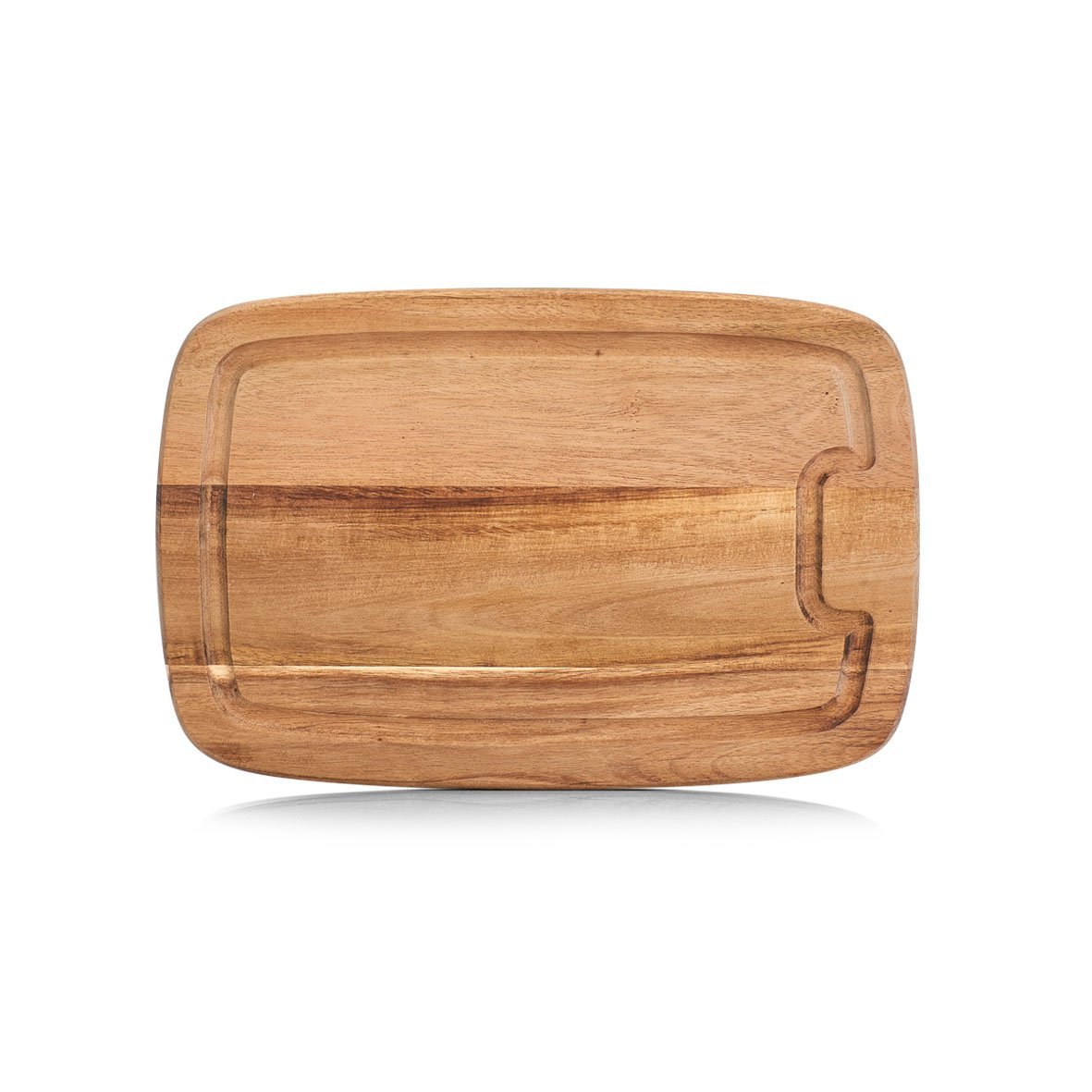 Zeller 25555 Acacia Wood Chopping Board with Juice Groove – Natural, Wood, natural, 32 x 21 x 1.5 cm
