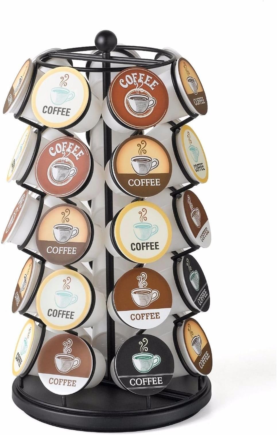 New Coffee 35 K-cups Pods Carousel Storage Holder Rack Organizer K Cups Cup by Organization Product Accessories