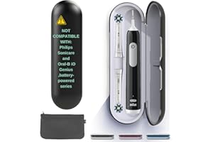 WOBER Oral B Toothbrush Magnetic Travel Case for Braun/Oral-B Pro 1000/1500/2000/3000/3500/Vitality Electric Toothbrush - Hard Protective Cover - Portable Toothbrush Holder (with Bag-Black)