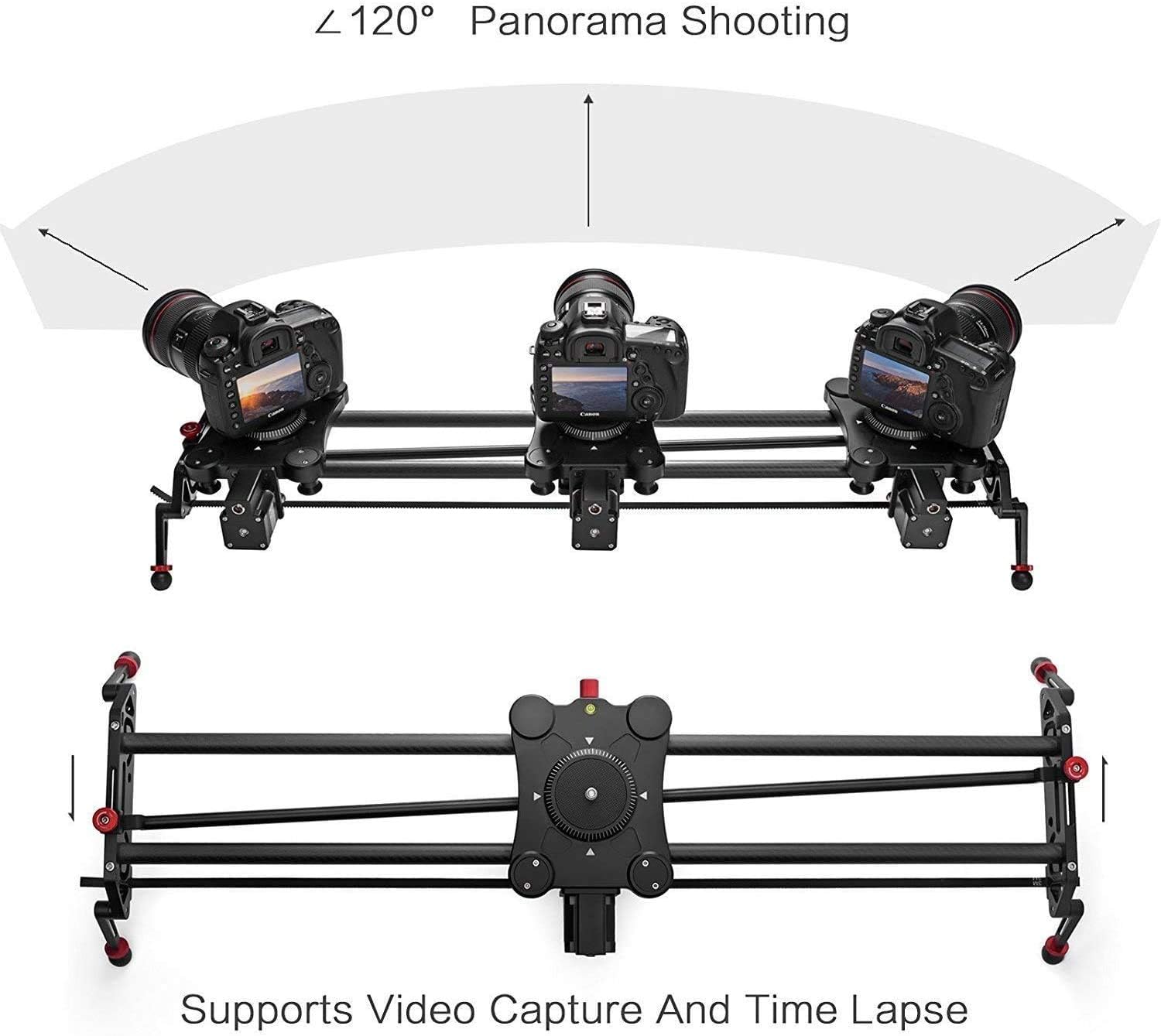 Camera Slider Track Dolly Slider Rail System with Motorized Time Lapse and Video Shot Follow Focus Shot and 120 Degree Panoramic Shooting 31" 80cm : Camera & Photo