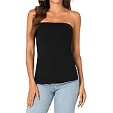 Vrtige Women's Sexy Strapless Split Side Backless Bandeau Tank Tube Top